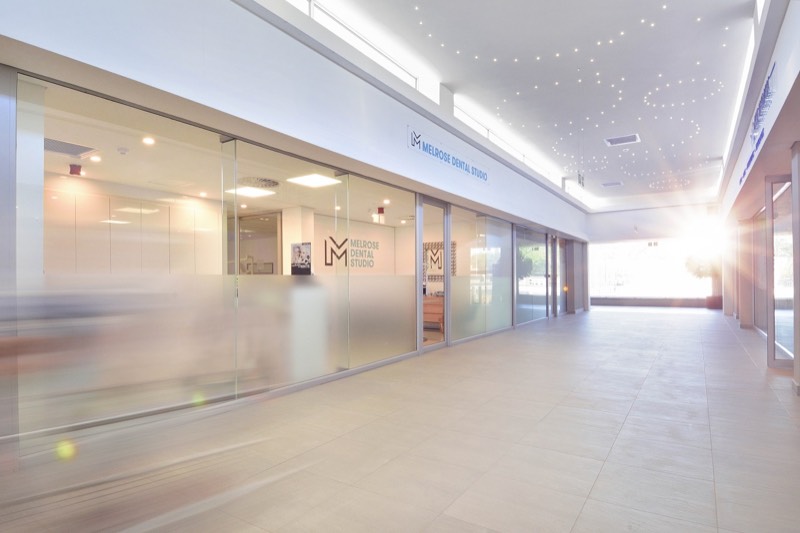Entrance of Melrose Dental Studio at Blubird Shopping Centre, Melrose