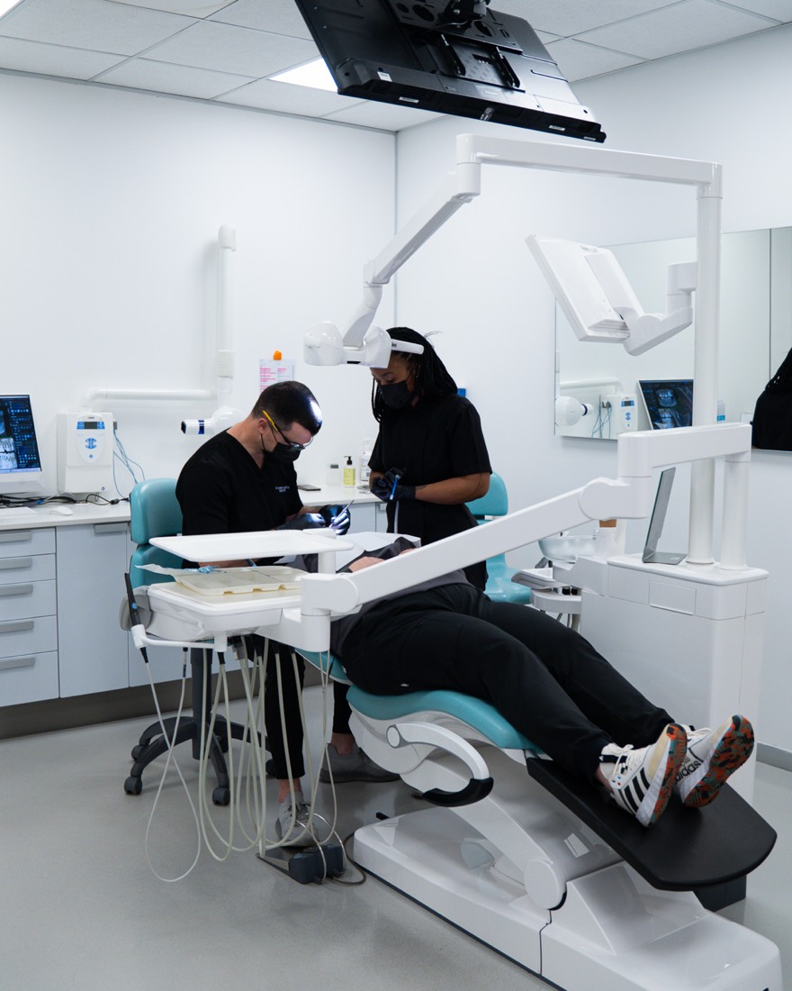 Hygiene appointment underway in a Melrose Dental Studio surgery